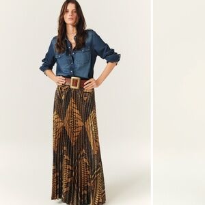 Ba&sh SOW Long pleated skirt Sz 40 (M-L) NWT